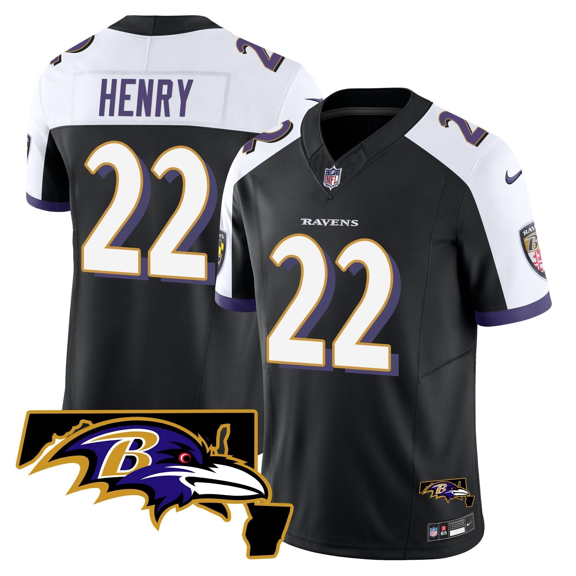 Derrick Henry BAL Maryland Patch Vapor Limited Jersey