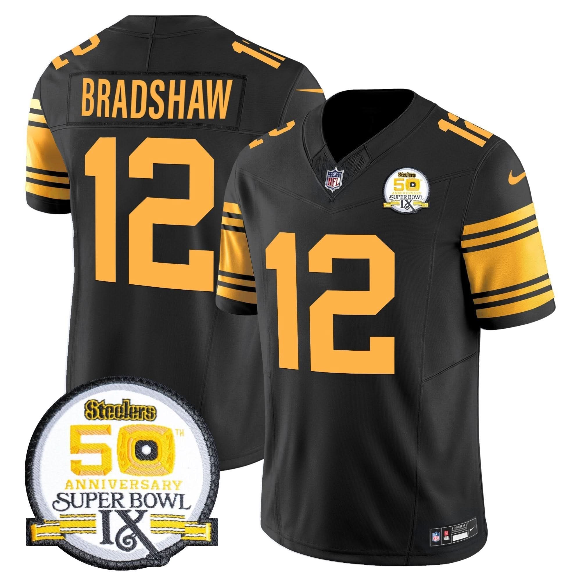 PIT 50th Anniversary Of Super Bowl IX Patch Vapor Limited Jersey