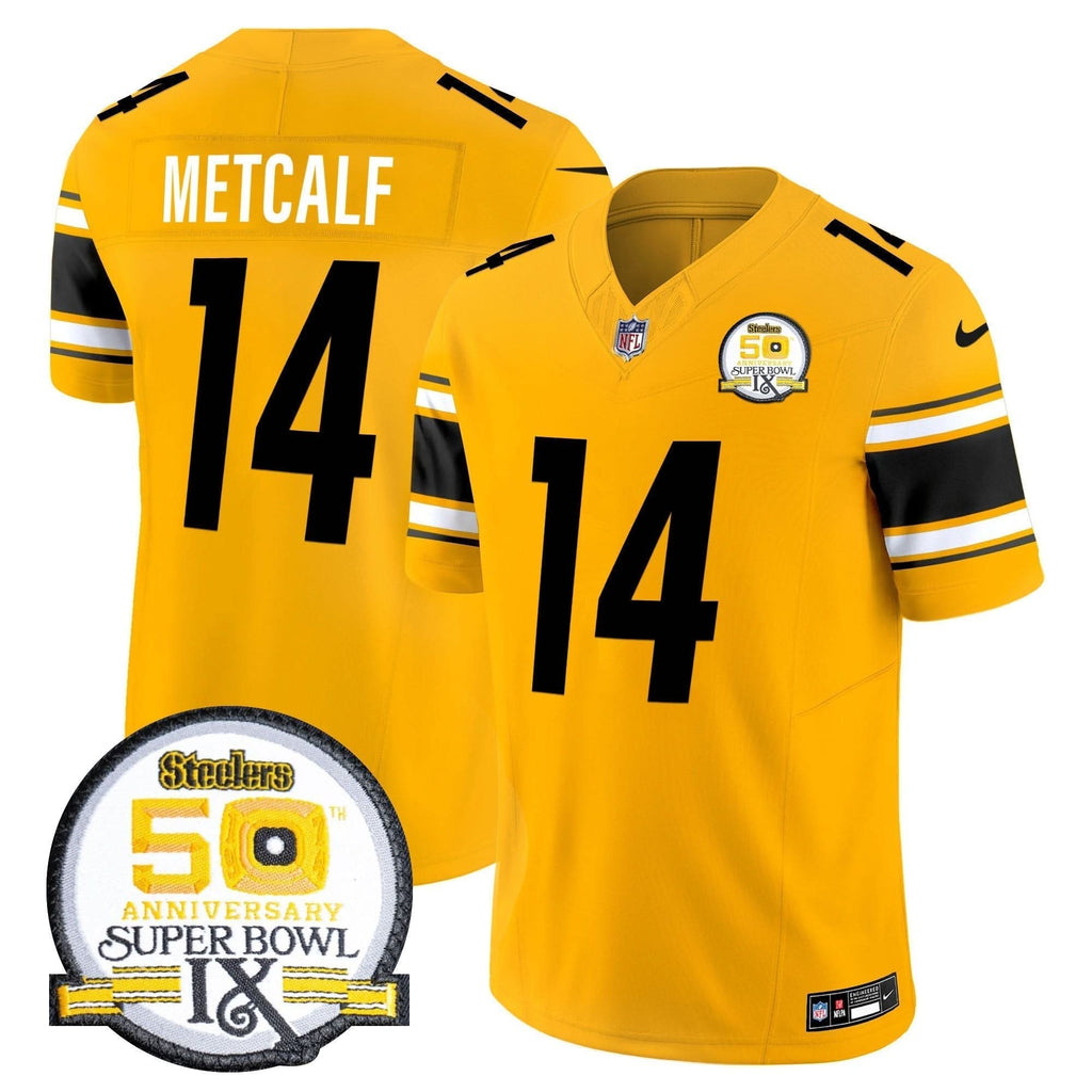 PIT 50th Anniversary Of Super Bowl IX Patch Vapor Limited Jersey
