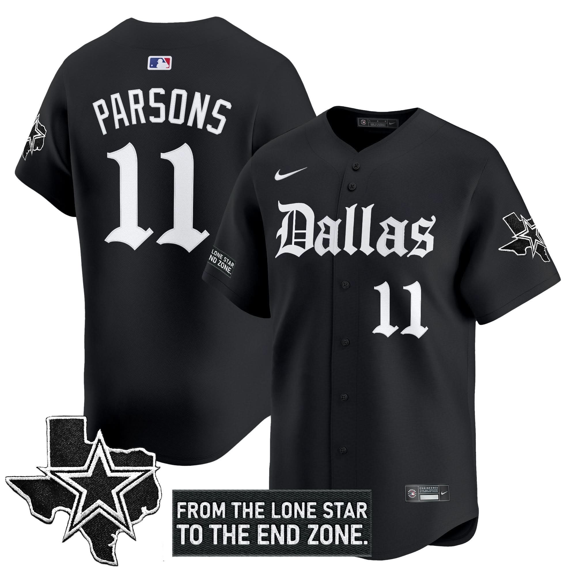 DC 'Gothic Lone Star Edition' Vapor Baseball Jersey - All Stitched