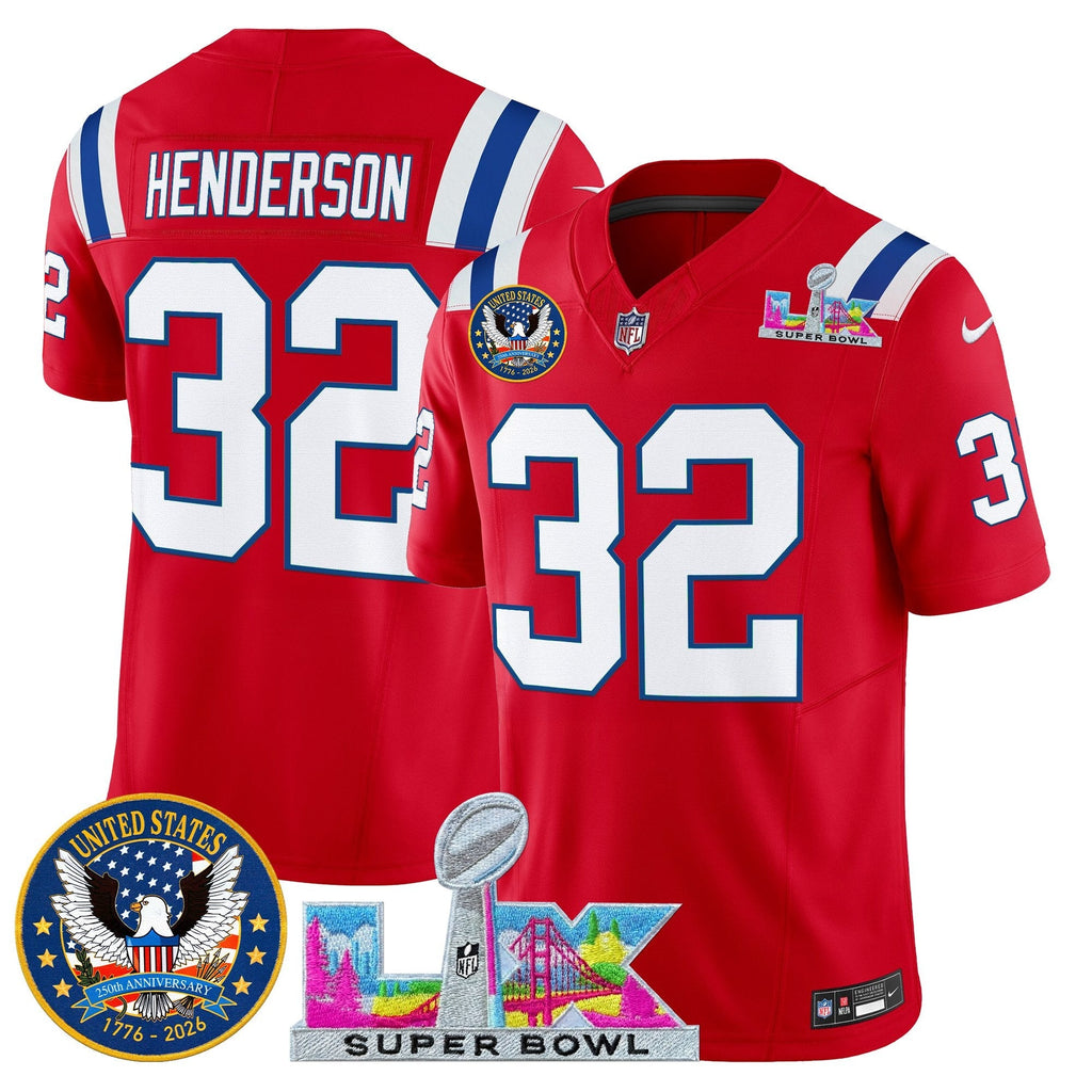 NE "Super Bowl LX & United States 250th Patch" Vapor Limited Jersey