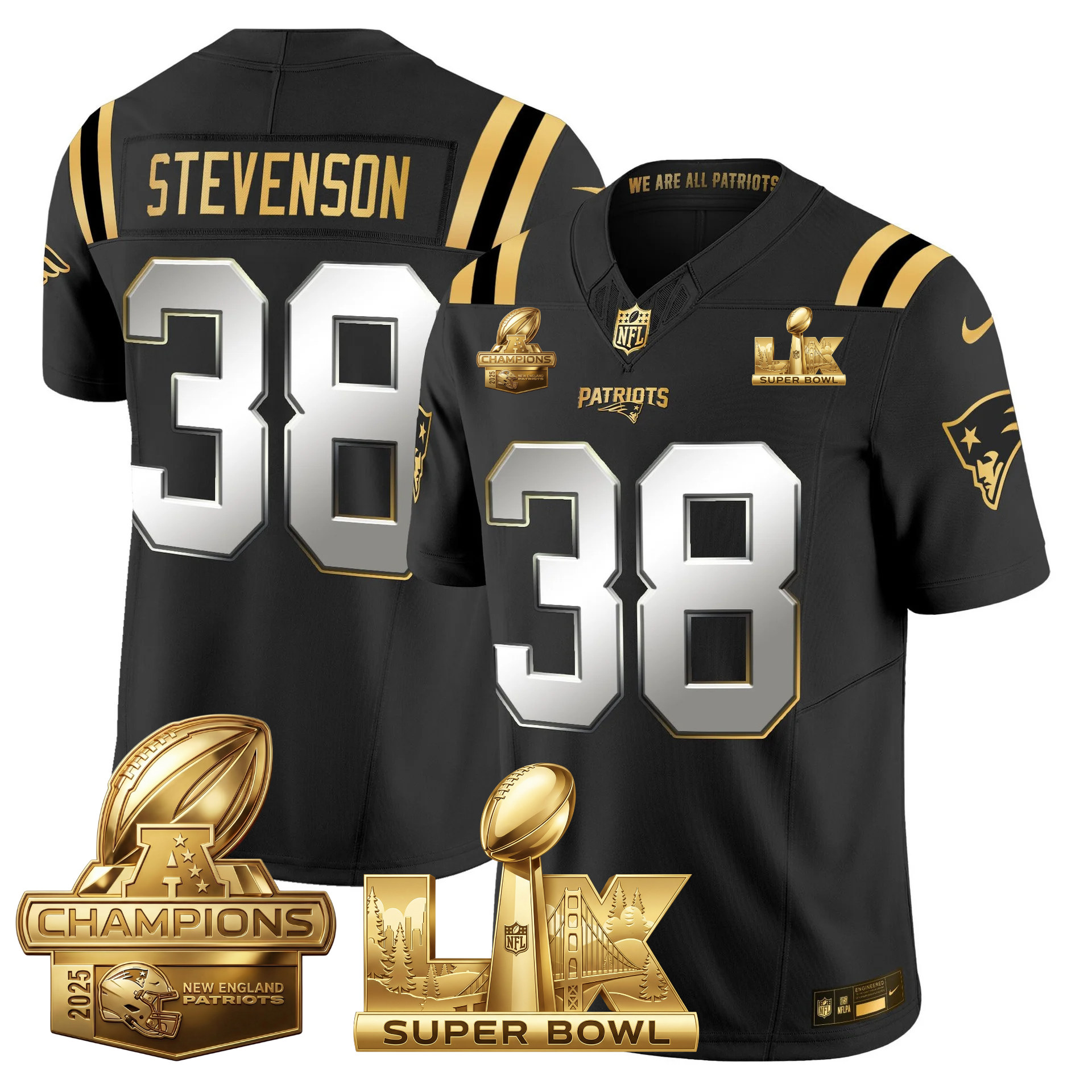 NE 2025 AFC Champions Vapor Limited Gold Jersey V2