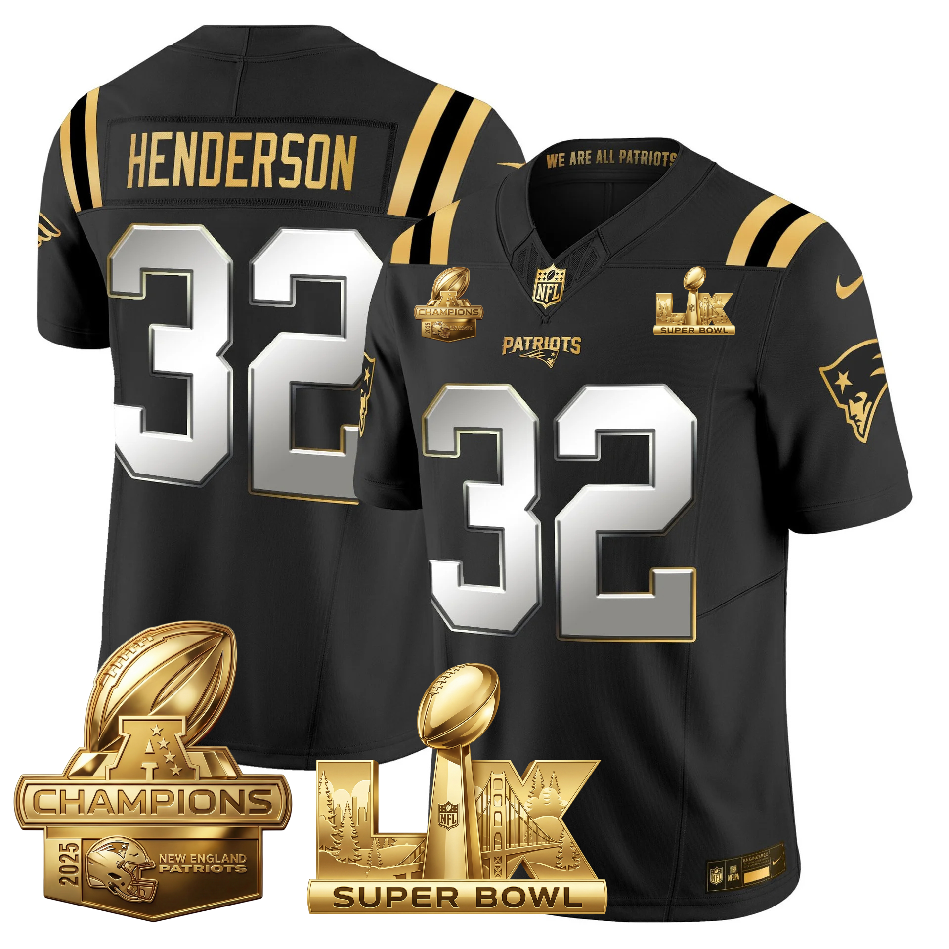 NE 2025 AFC Champions Vapor Limited Gold Jersey V2