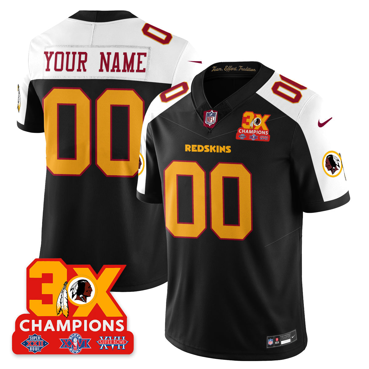 WAS 3-Time Champions Patch Vapor Limited Throwback Jersey