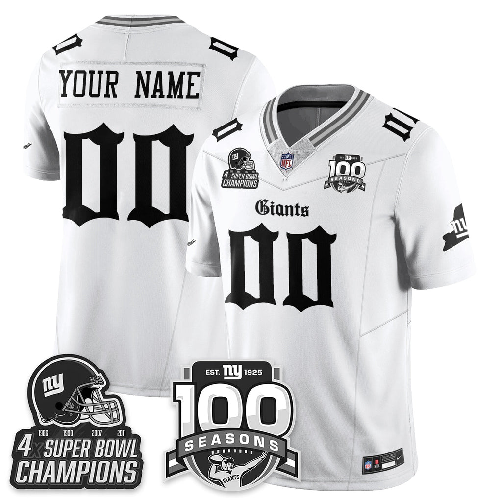 NYG 4-Time Champions Gothic Vapor Limited Jersey - 100th Seasons