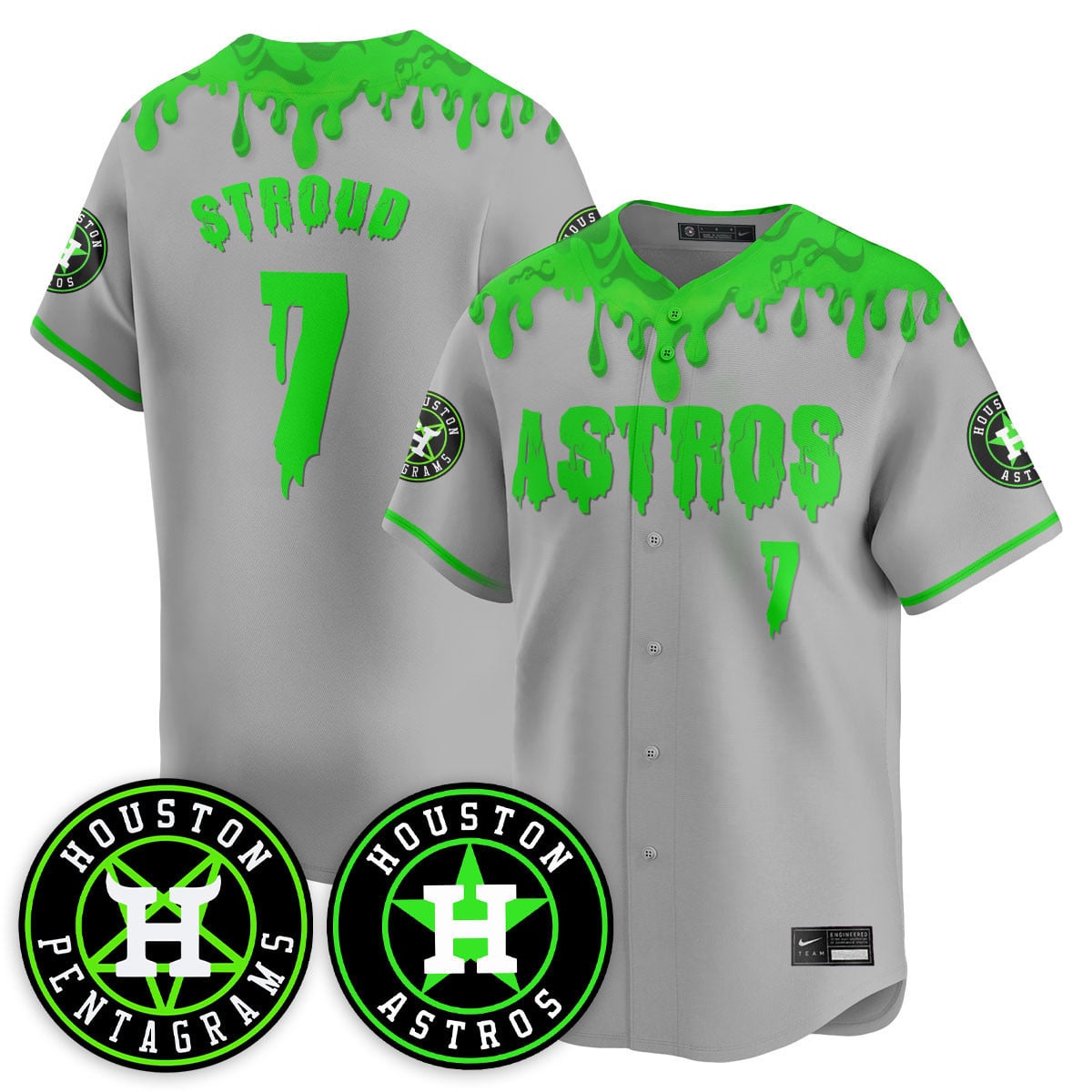 Custom Houston Astros "Slime Night Special" Jersey - Stitched