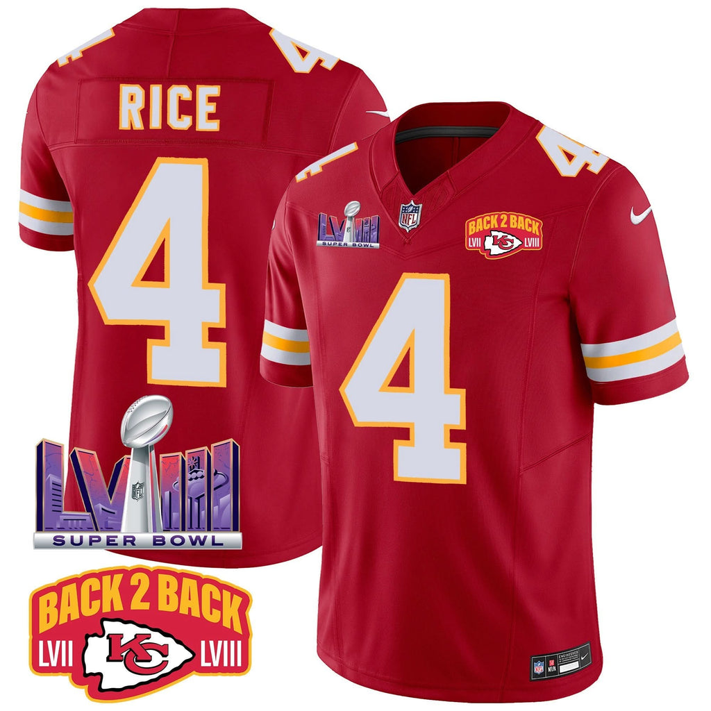 KC Super Bowl LVIII & Back 2 Back Patch Vapor Jersey
