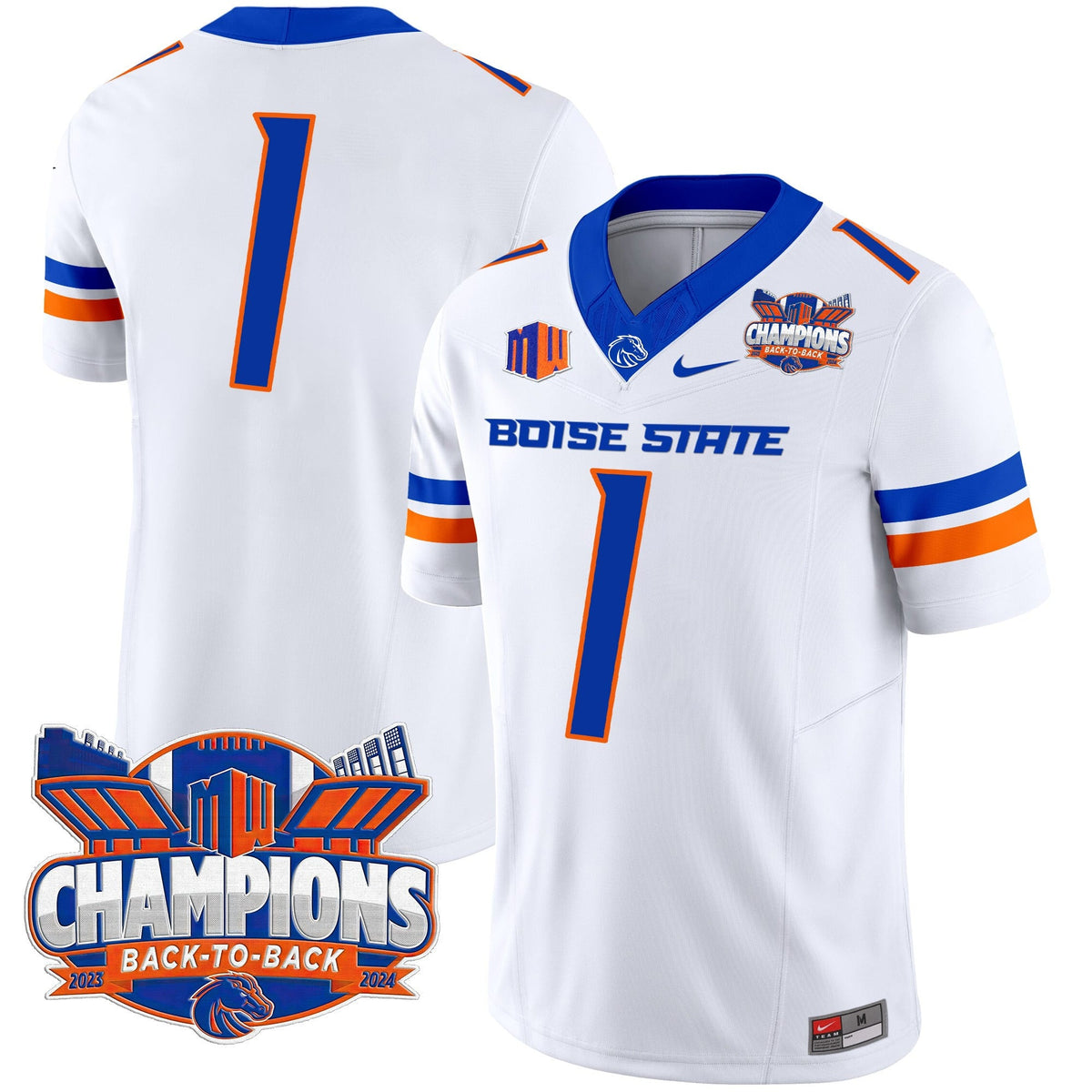 Men's Boise State Broncos 2024 Back To Back Champions Vapor Limited Jersey - All Stitched