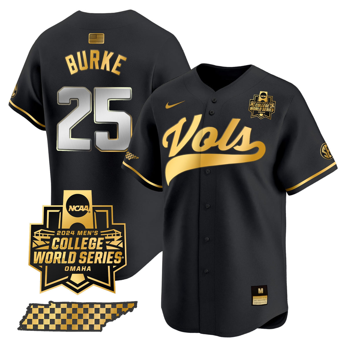 Men's Tennessee Volunteers 2024 College World Series Vapor Premier Limited Jersey V2 - All Stitched