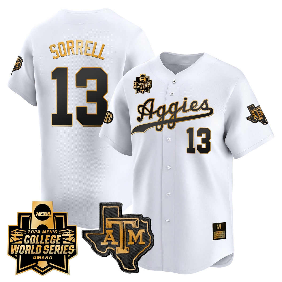 Men's Texas A&M Aggies 2024 College World Series Vapor Premier Limited Jersey - All Stitched