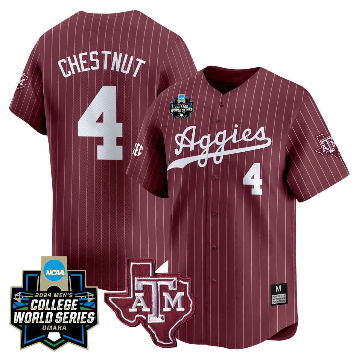 Men's Texas A&M Aggies 2024 College World Series Vapor Premier Limited Jersey - All Stitched