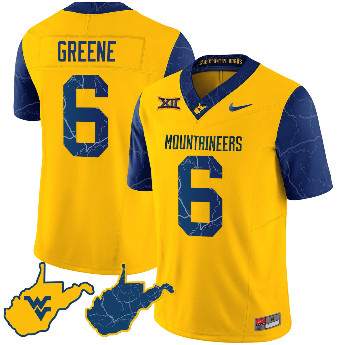 Men's West Virginia Mountaineers 2024 Country Roads Jersey - All Stitched