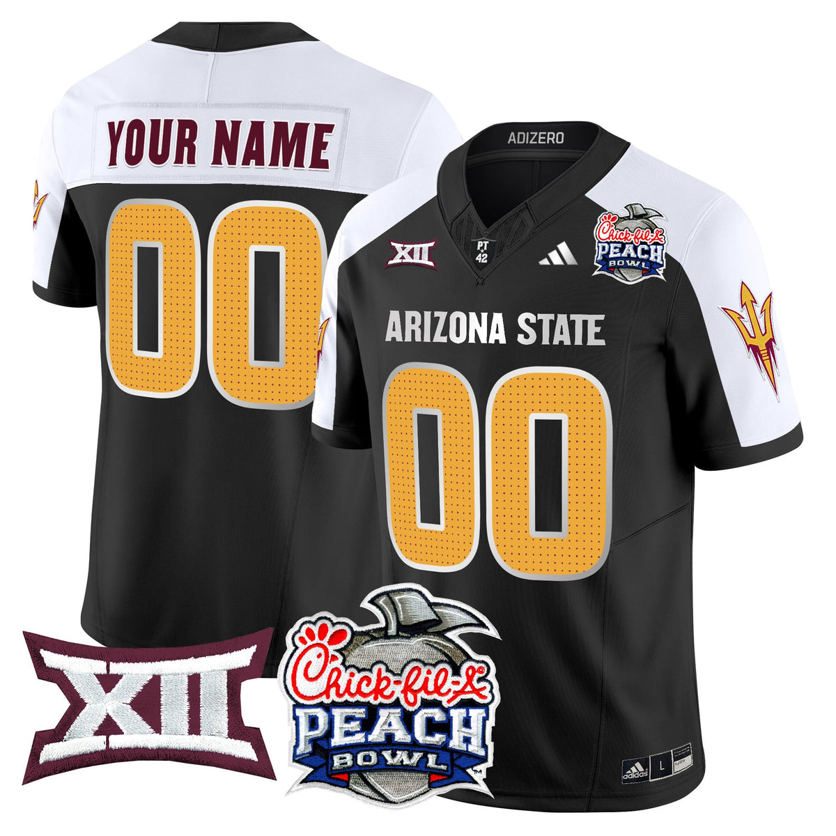 Arizona State Sun Devils 2025 Peach Bowl Vapor Limited Custom Jersey V2 - All Stitched