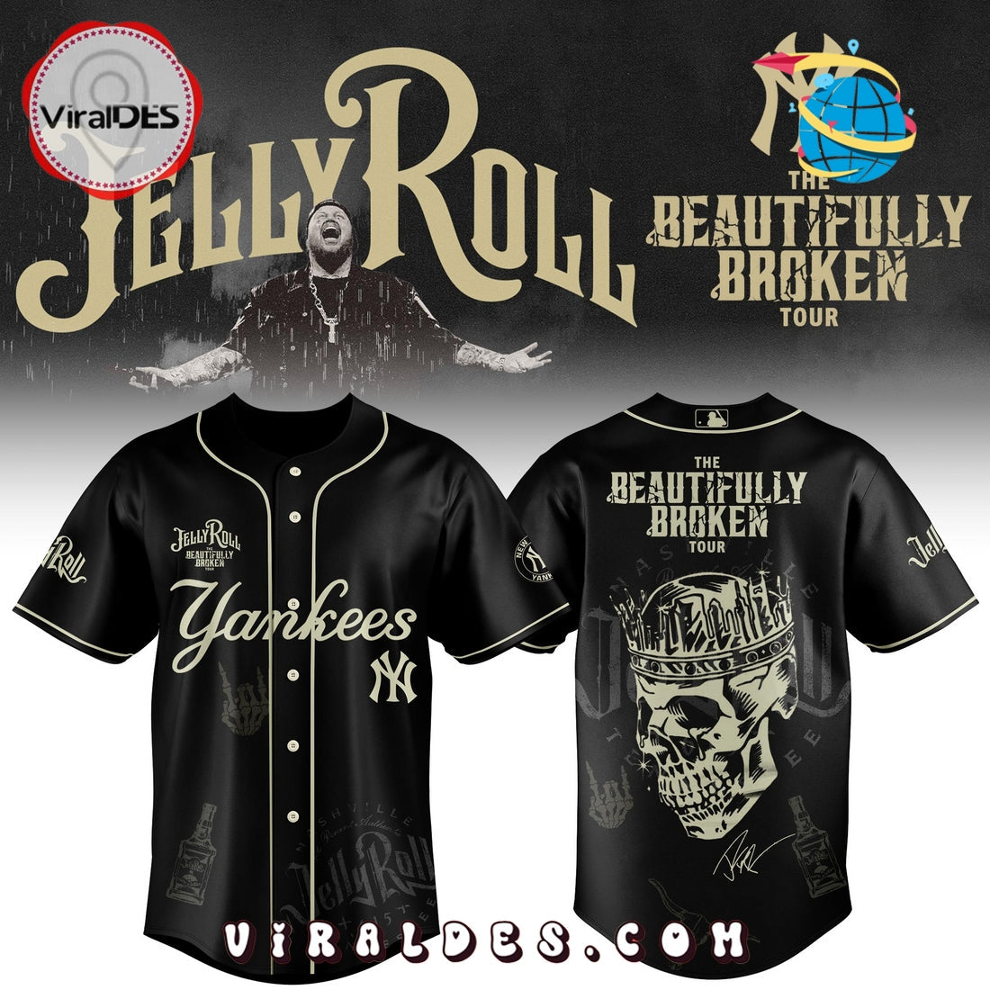 New York Yankees x Jelly Roll Tour Baseball Jersey
